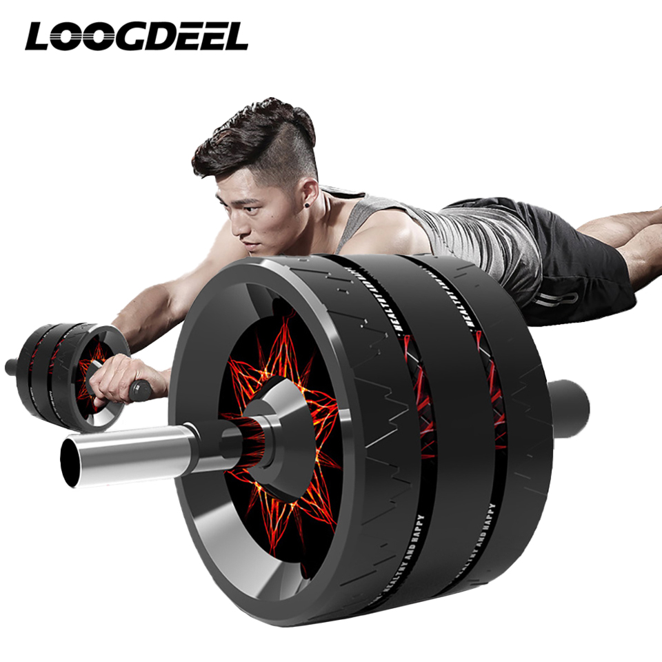 Ab Roller Wheel With Elbow Support - LOOGDEEL Peralatan Kebugaran Gym Rumah Roda