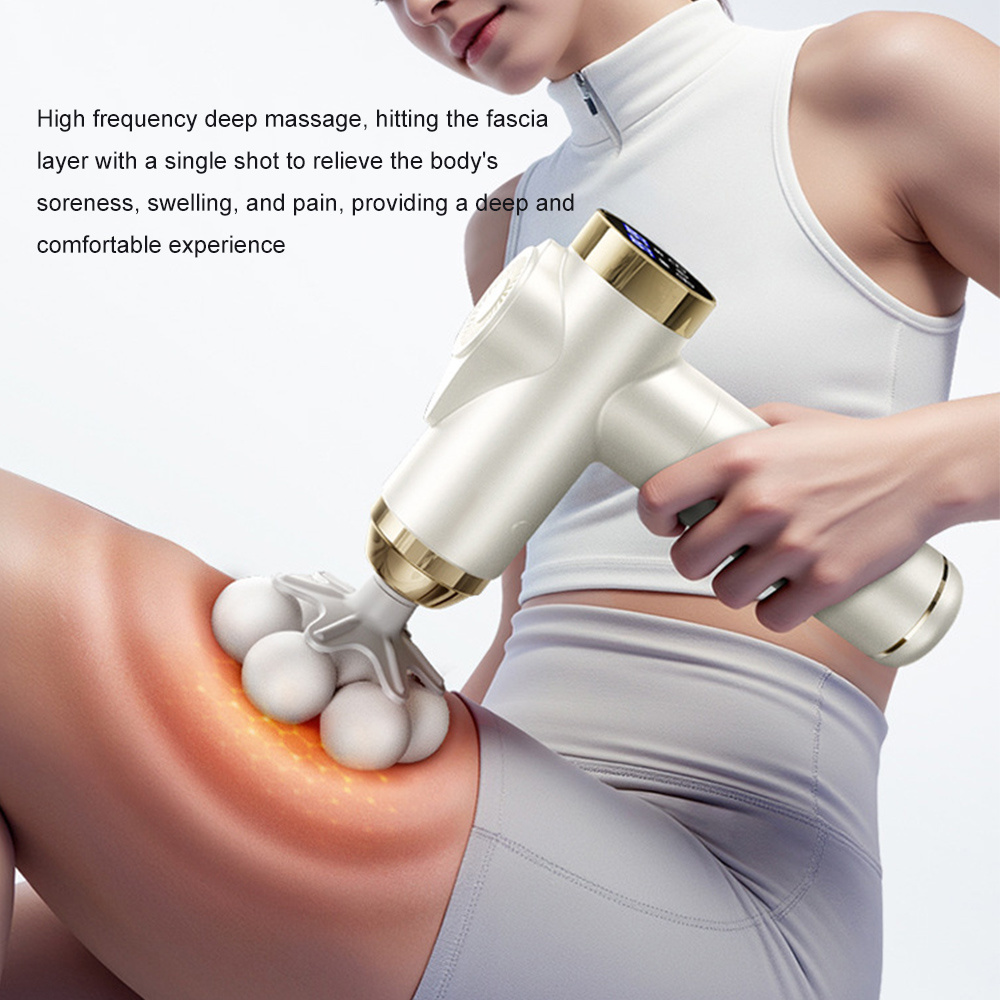 Electric Massage Gun Deep Tissue - Alat Pijat Fascia Elektrik Profesional Frekuensi
