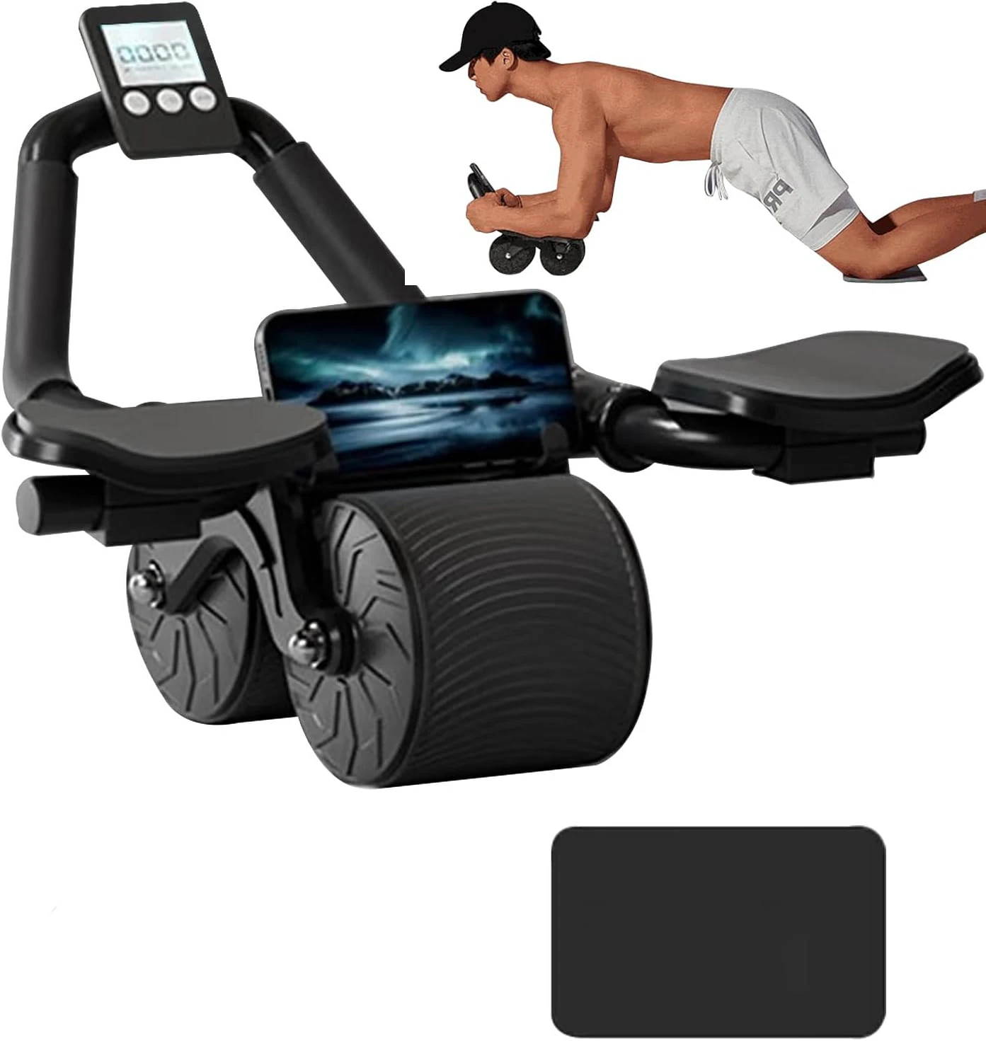 Alat Latihan Otot Perut dengan - Ab Roller Wheel With Elbow Support ulasan dan harga
