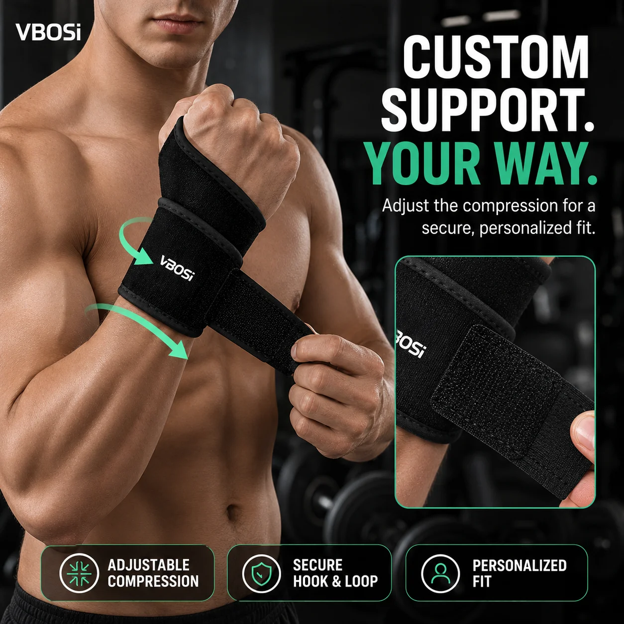 VBSOi Penyangga Pergelangan Ta - Wrist Wraps Weightlifting Support ulasan dan harga